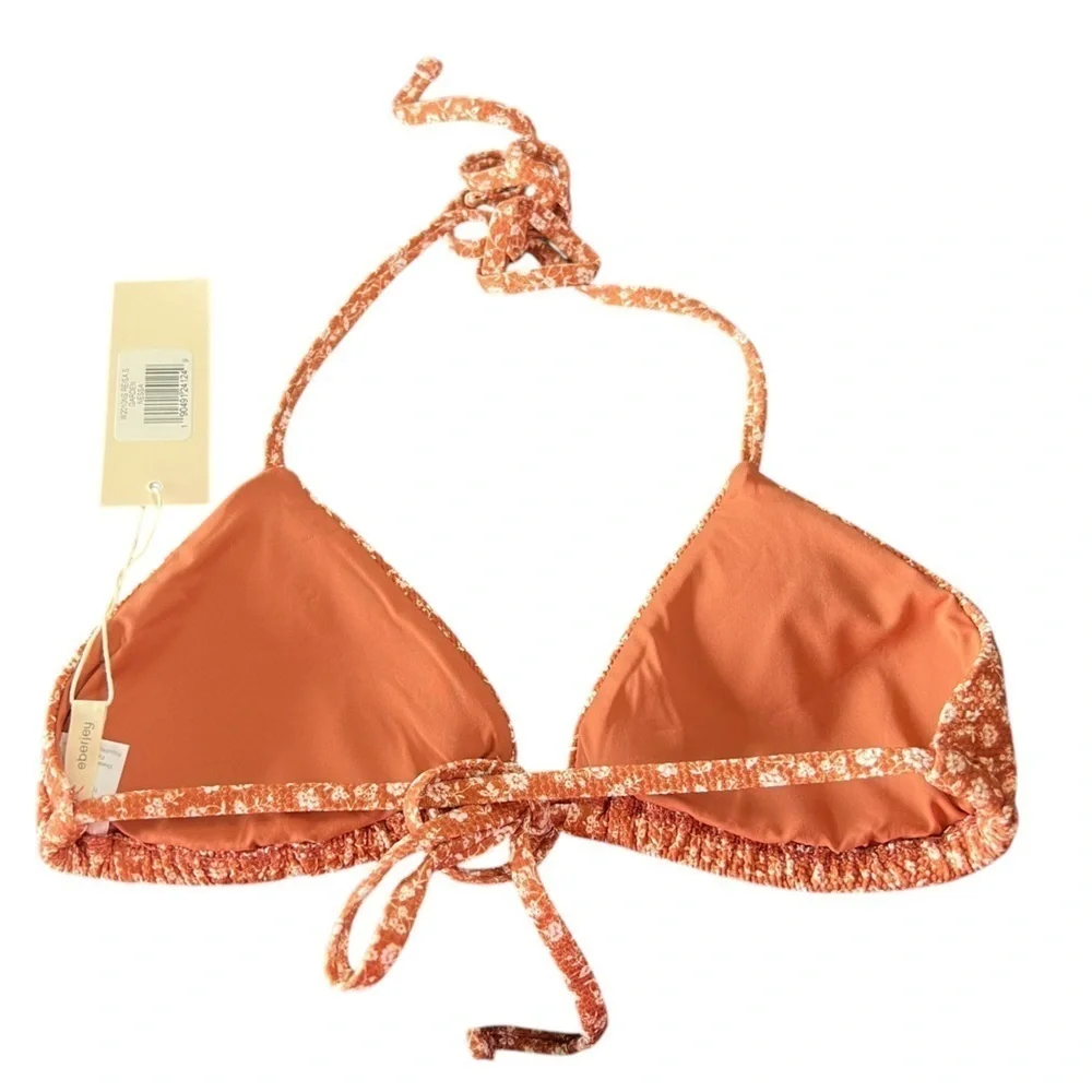 NWT Eberjey Women’s Garden Nessa Bikini Top in Redwood & Sand in size Small